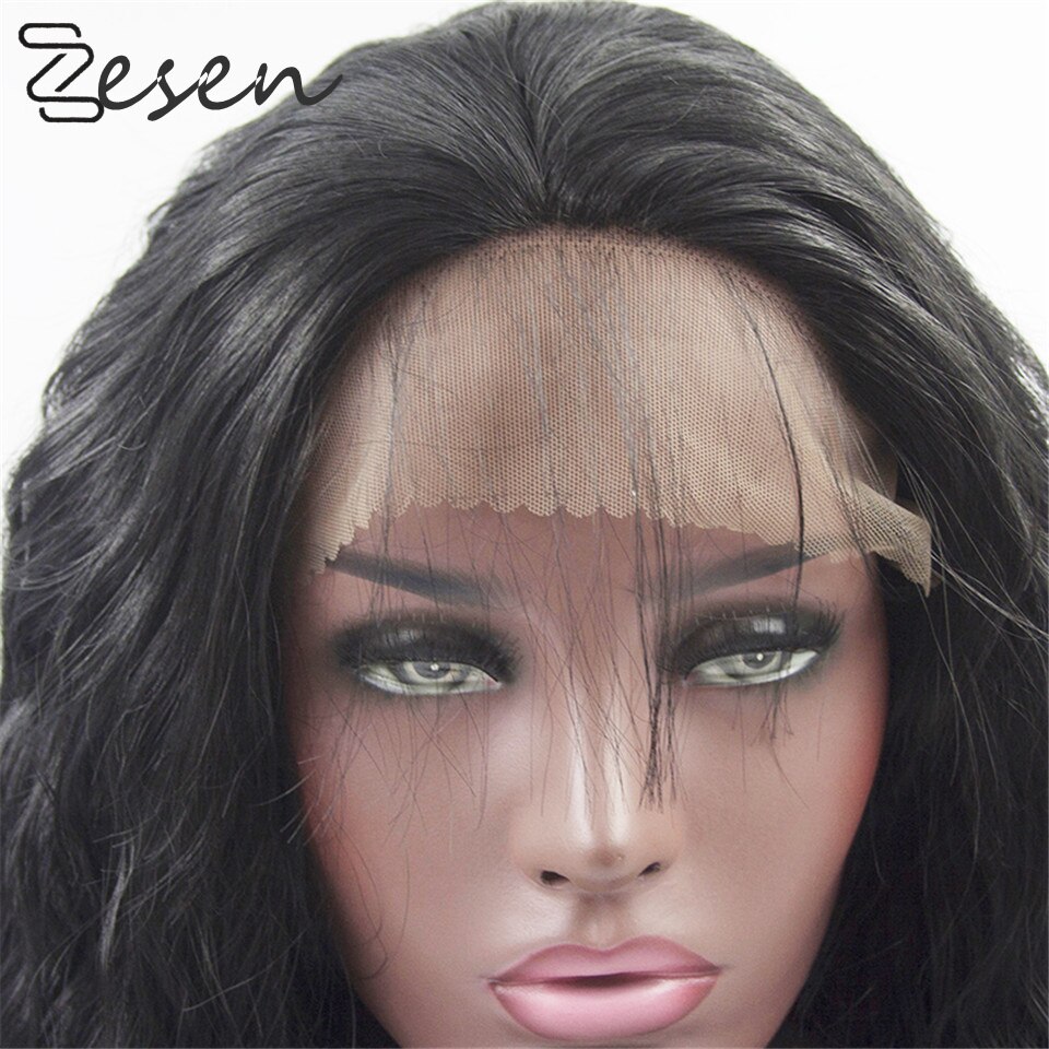 Perucas dianteiras do laço longo solto encaracolado molhado glueless peruca macia sintética resistente ao calor peruca de cabelo de fibra para preto feminino 24 Polegada