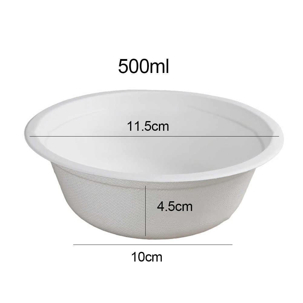 Cuenco desechable Biodegradable de 50 uds, recipiente de cocina para uso en frío y , vajilla desechable ecológica para Cocina