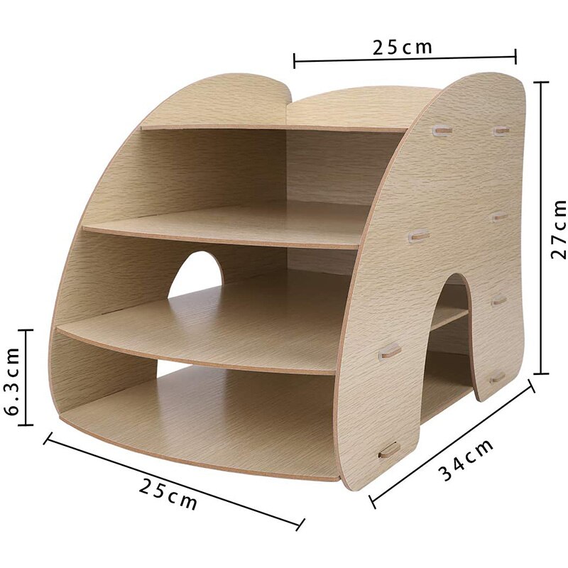 Wooden Desk File Organiser Storage Rack Office File Book Rack Tray Holder DIY Desk Tidy azine Expanding Filling Rack