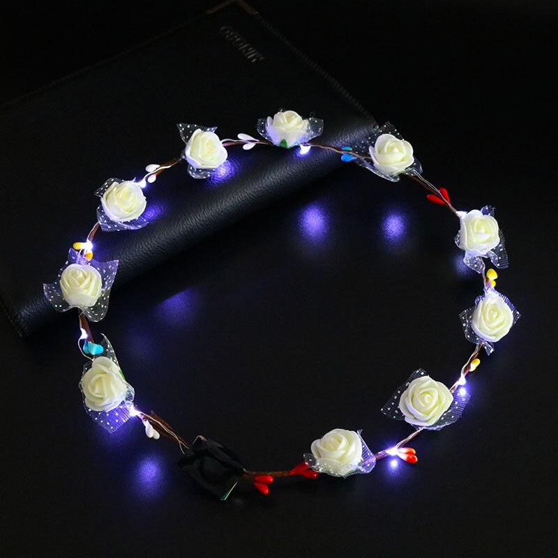 24Pcs Led Gloeiende Kroon Bloem Haarband Krans Party Kinderen Meisje Vrouwen Hoofdband: 15
