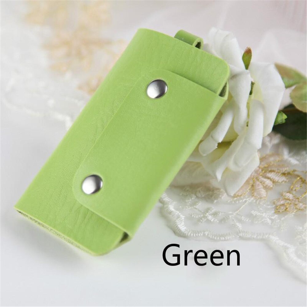 Offre spéciale en cuir PU gouvernante titulaires voiture porte-clés porte-clés sac étui portefeuille couverture boucle clé portefeuille étui voiture porte-clés: green