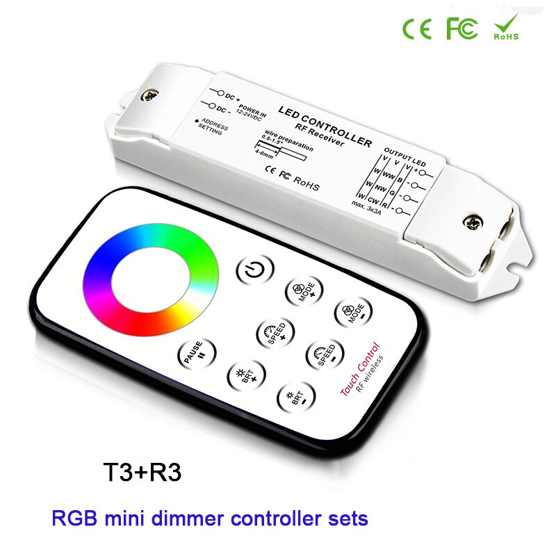 Bincolor Mini Rf Wireless Remote Led Dimmen/Cct/Rgb/Cw Nw Ww Led Dimmer Ontvanger Controller Voor led Strip Licht, DC12V-24V