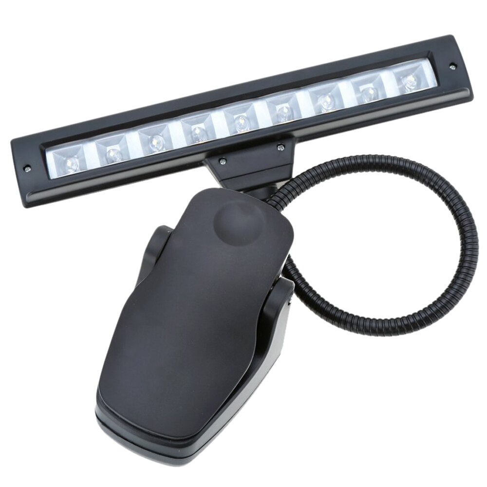 9 LEDs LED Leeslamp Leeslamp Desk Clip Lamp voor Piano muziek score stand Black