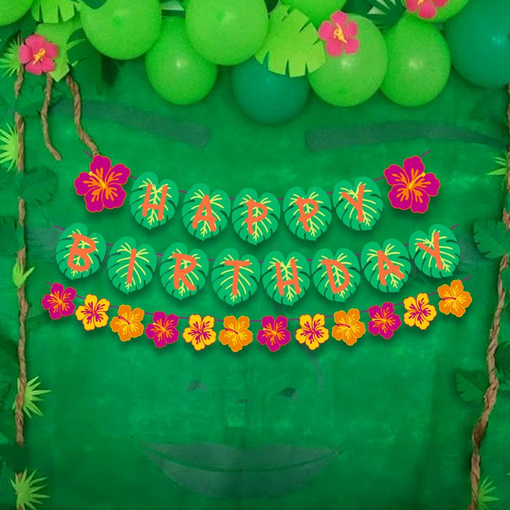 Tropical Balloons Tropical Leaf Banner 2-Pack - Hawaii Luau Party Decor  With Palm Leaves For Jungle Theme Birthdays \u0026 Weddings Tropical Birthday  Party Decorations, image size:1000x1000