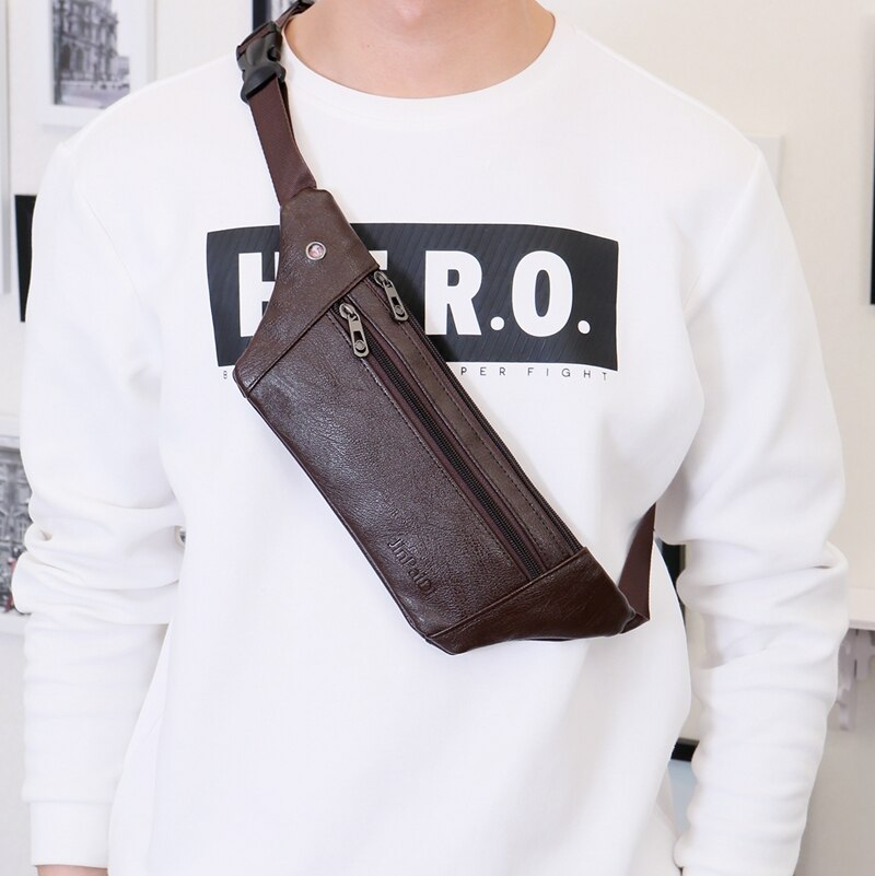 Heren dames ultradunne sling bag waterdichte heuptas borst schoudertas school schoudertas