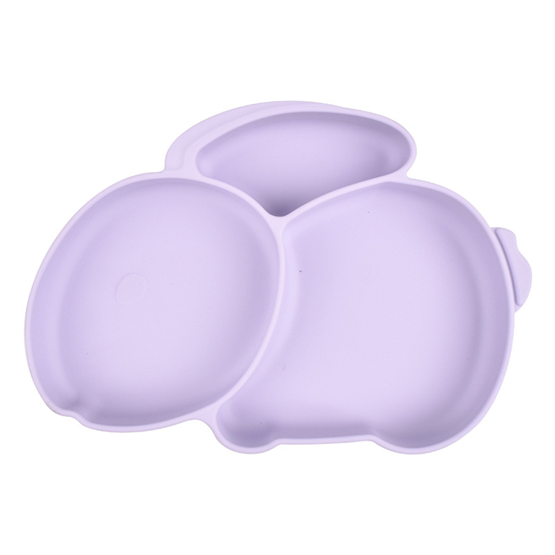 Triplicate Tableware Silicone Dish Service Plate/Tray Suction Baby Dinnerware for Kids Salver Plates Suction Plates for Babies: Y2