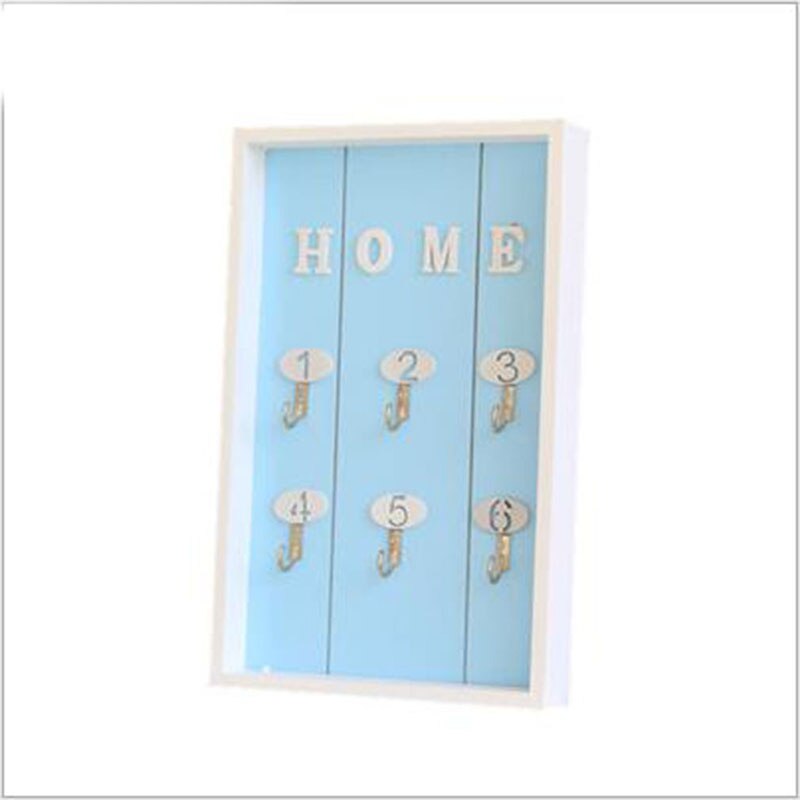 Foyer Key Storage Box Restaurant Milk Tea Shop Wall Storage Rack Decoration Wall Hangings Home Decoration Key Rack: blue