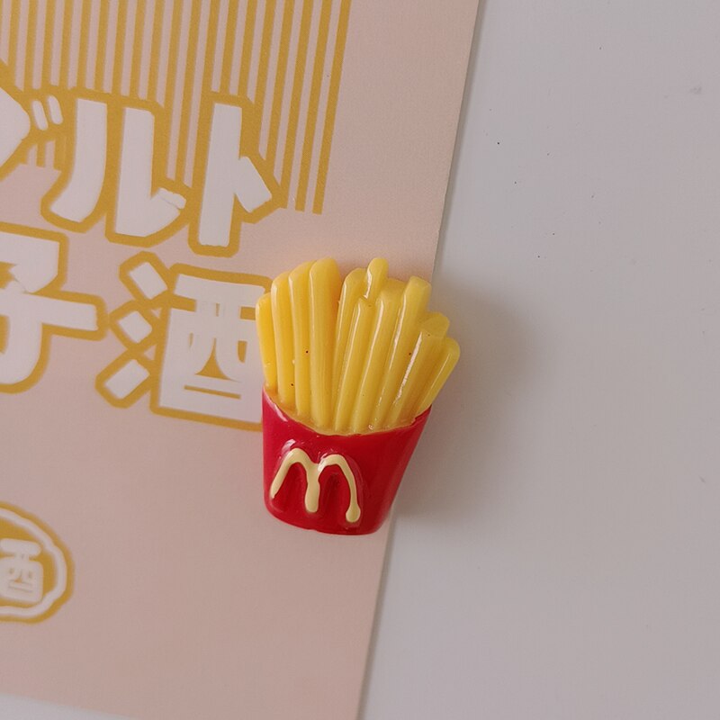 Resin Cute Cartoon Food Fridge Magnetic Sticker French Fries Ice Cream Egg Tart Refrigerator Magnet Photo Wall Paste Home Decora: Fries