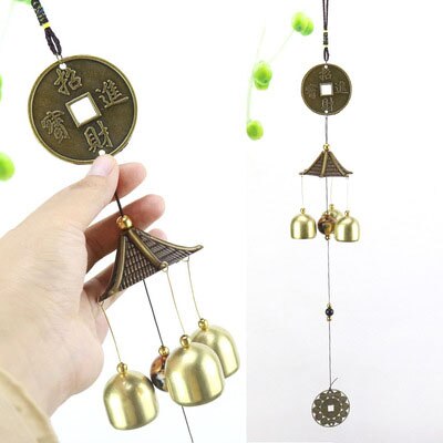 Stongwell traditionell kinesisk legering brons vindspel handgjorda hantverk hem dörr hänge väggdekoration fengshui ornament: 9
