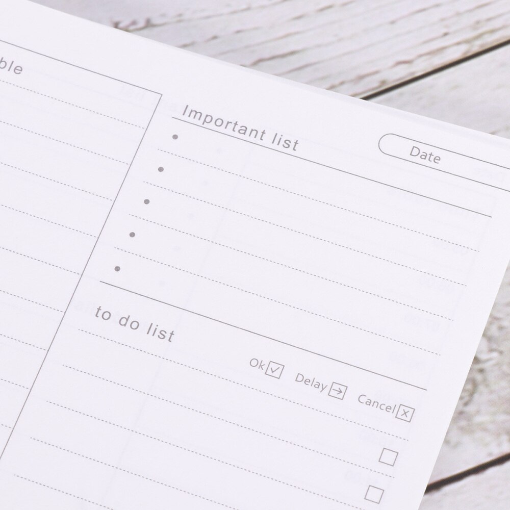 2pcs Student Daily Planner Efficiency Agenda Schedule Notebooks Diary Stationery (Leather)