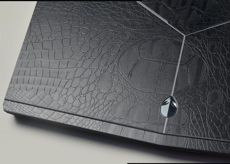 Laptop Sticker Decal Skin Carbon fiber Cover Protector for Alienware M15 R1 15.6": Black Crocodile