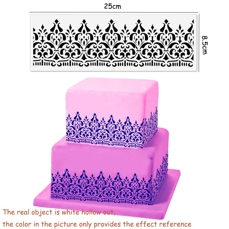 DIY Stil Schokolade Fondant Druck Schablone Hohl Zucker Sieb bilden Hochzeit Kuchen Schablone Rand Dekoration Vorlage Backen Werkzeuge: 75046