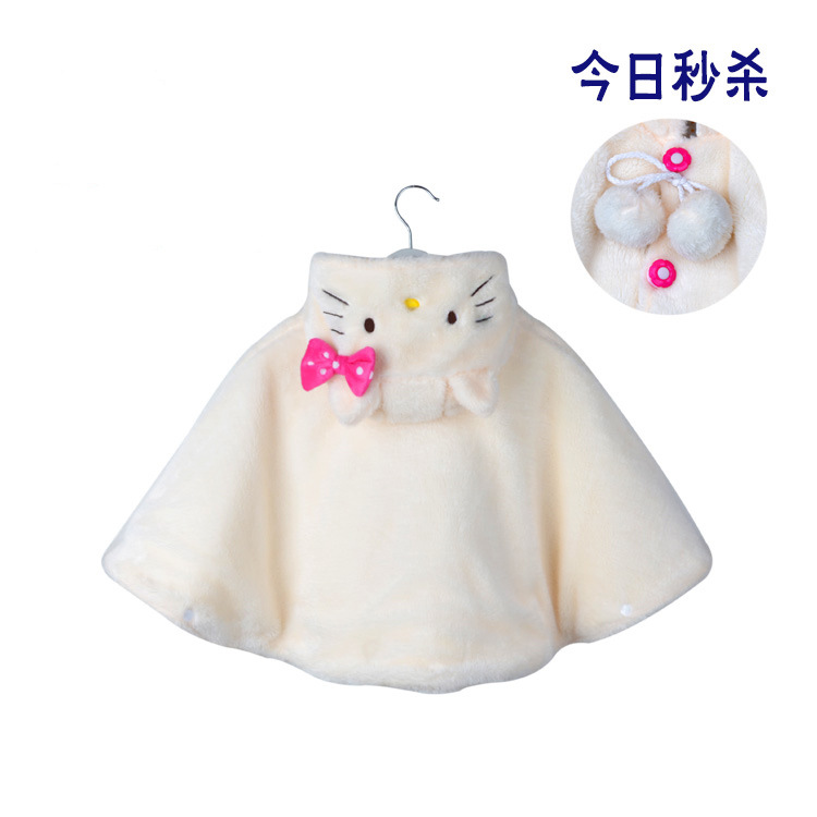 Cape Poncho pour enfants, manteaux pour bébés, Smocks pour garçons et filles, vêtements d'extérieur, polaire et en coton,: 18M / WHITE