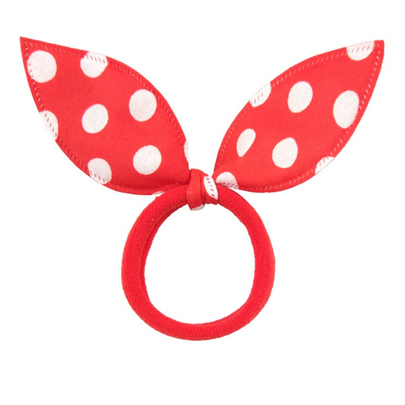 Bandeau élastique en forme d'oreilles de lapin pour fille, 10 pièces, mignon, à pois, nœud papillon, accessoire pour cheveux, queue de cheval, pour enfants