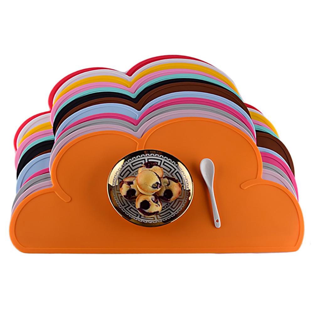 Portable Cloud Shaped Silicone Placemat Children Baby Plate Mat Waterproof Tableware Heat Resistant Bowl Pad Home Dinner Tools