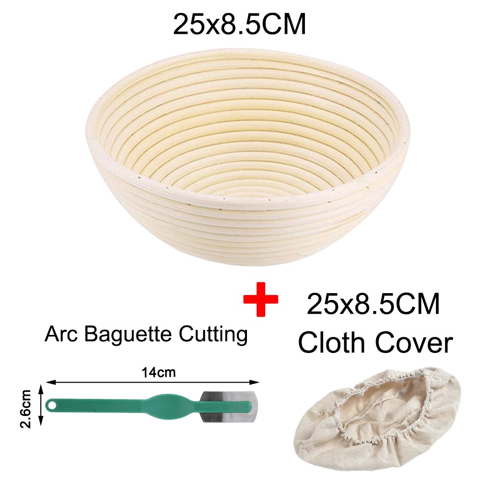 Bröd jäsning rotting korg proofing land bröd banneton baguette deg korgar förvaringsbehållare flätade korg tillbehör: 25 x 8.5cm