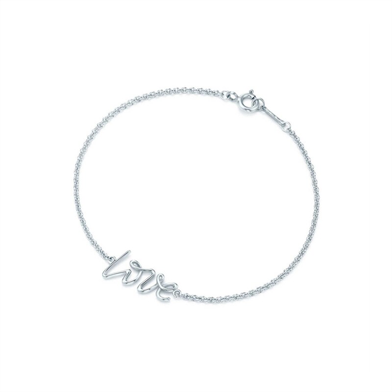 Women Bracelet LOVE letters accessories Clavicle chain Silverware 925 Sterling silver Jewelry Valentine's Day: TIFFB3688 / 17cm