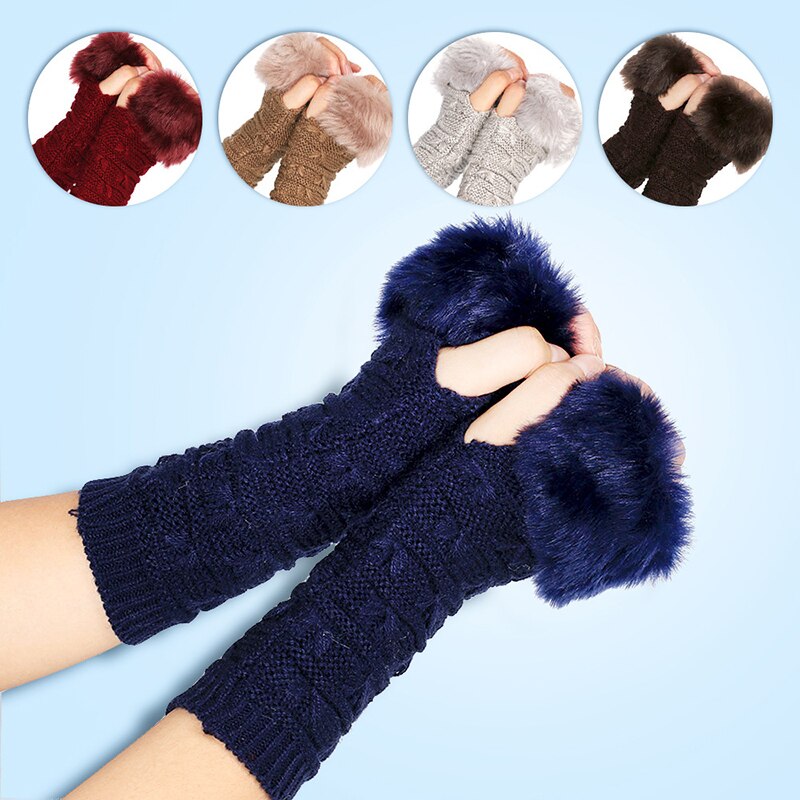 Winter Autumn Women Arm Warmers Long Fingerless Gloves Knitted Crochet Mitten Wrist Warmer Gloves Wrist Arm Hand Warmer