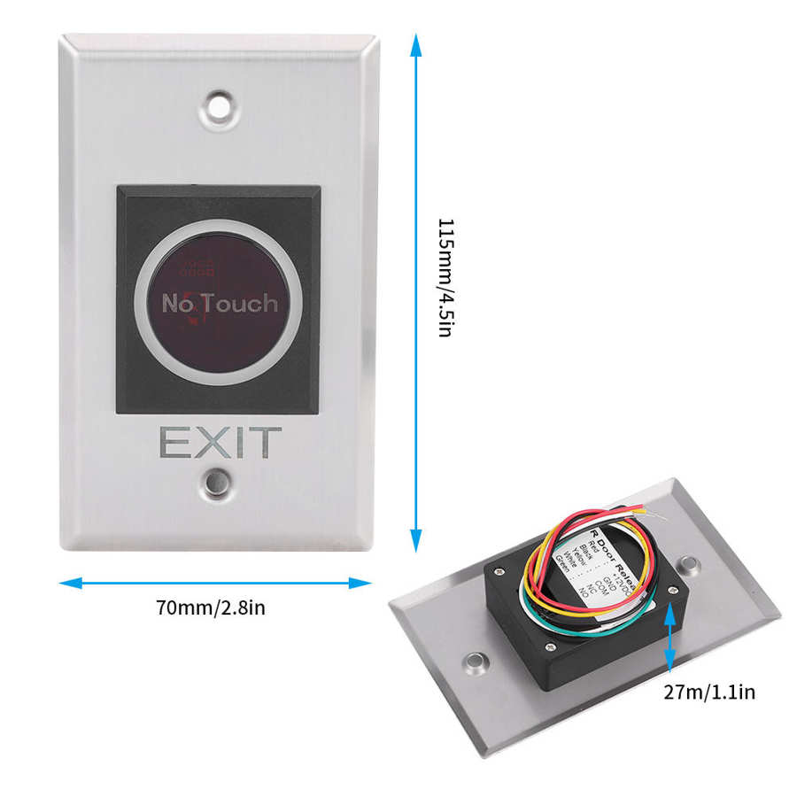 Infrarood Sensor Switch Non-Touch Exit Led Backlight Knop Toegangscontrole Systeem DC12V