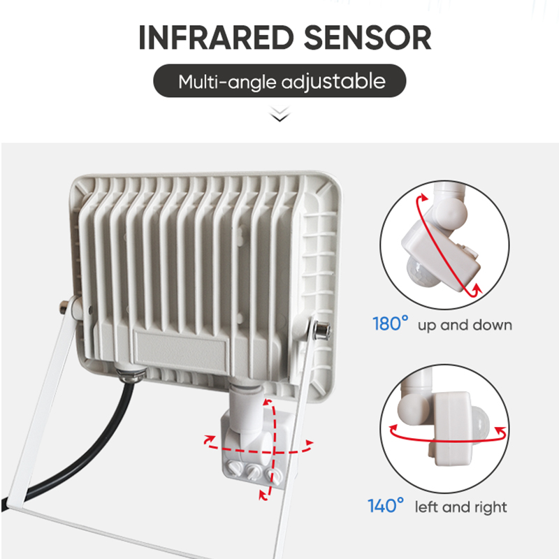 LED Floodlight RIP Motion Sensor IP66 Outdoor Waterproof 10W 20W 30W 50W 100W Garden Landscape Spotlight Gateway Wall Light
