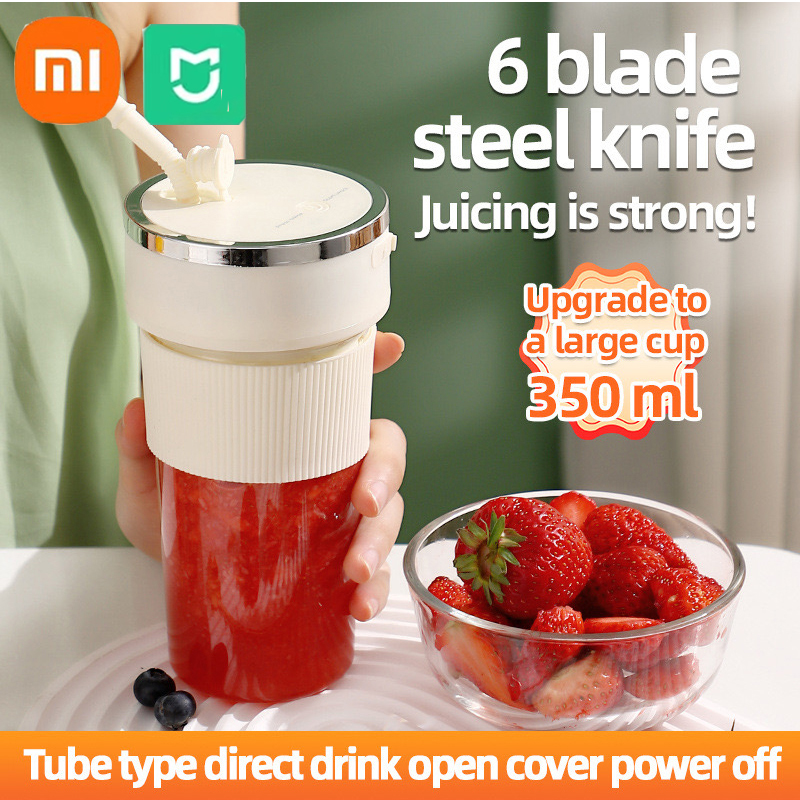 Xiaomi Electric Fruit Juicer Wireless Blender Juice Mixer Portable Juicer with Household USB Charging 6 Blade Juice Cup