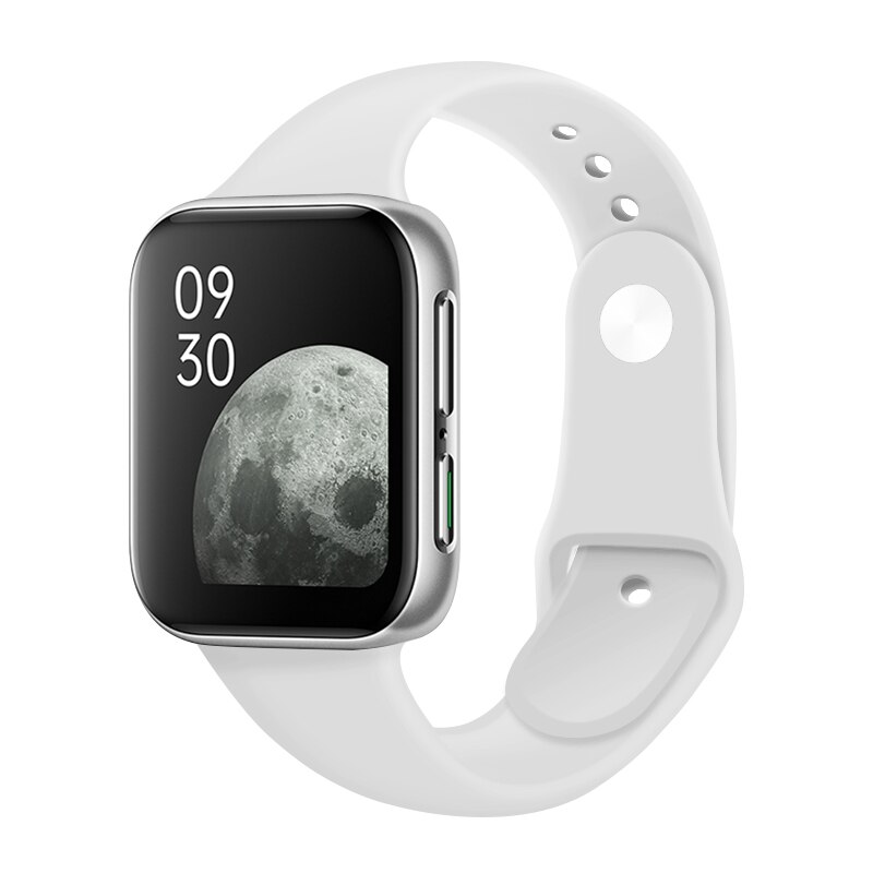 Mjukt silikon klockarmband för oppo smart klockband färgglatt armband sportband armband för oppo klocktillbehör: Vit / 46mm