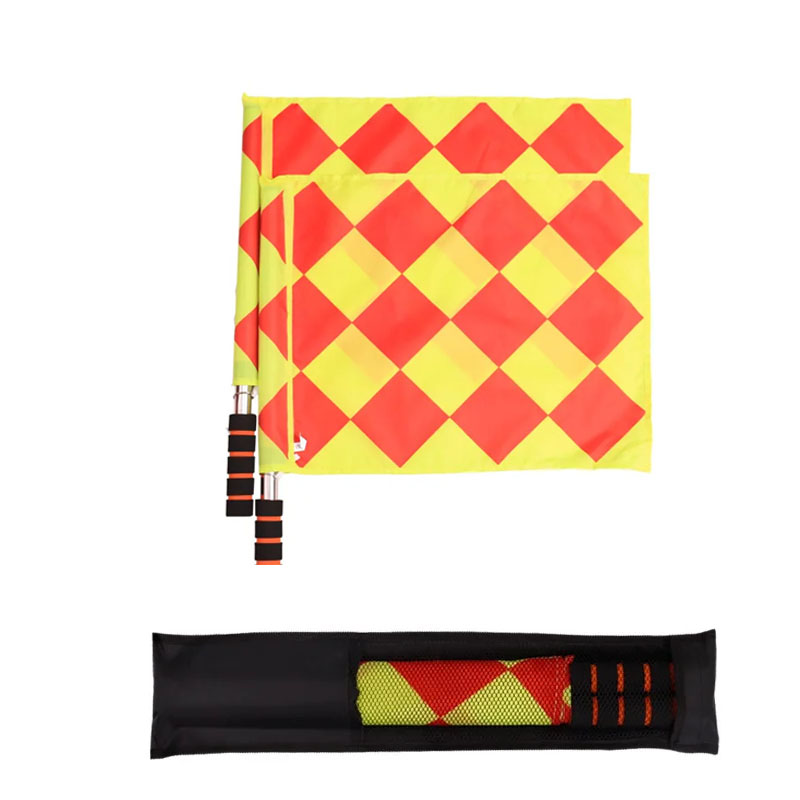 2PCS Voetbalscheidsrechter Vlag De Competitie Fair Play Sportwedstrijd Voetbaltraining Grensrechter Vlaggen Scheidsrechteruitrusting: YELLOW