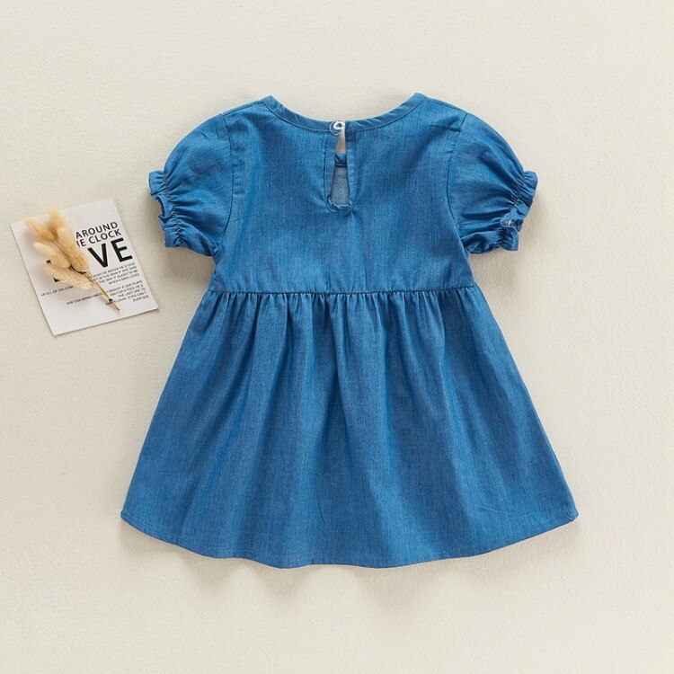 Denim Strampler für Junge und Kleid für Mädchen Karikatur Druck Baby Karosserie Zwilling Outfits Nette Kleidung für Neugeborene Baby dinge: Mädchen / 73