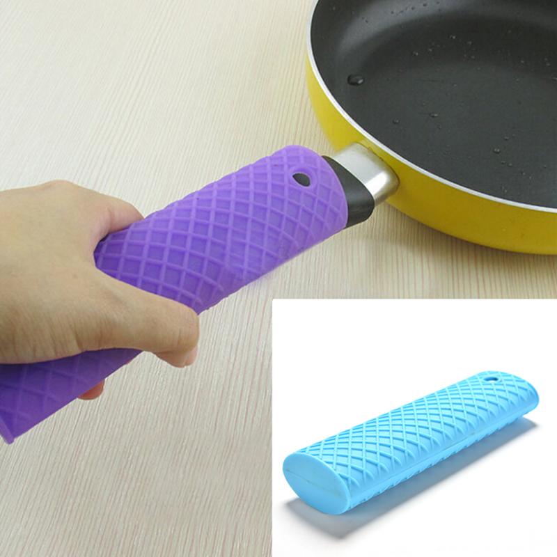 1 ud. Funda de mango de sartén de silicona práctico soporte de mango de sartén manga de cocina piezas de utensilio cubierta de manga
