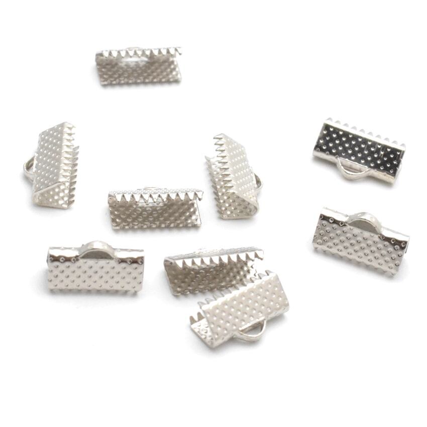 Jewelry Findings Diy 6/10/13mm Crimp beads cove clasps Cord End Caps String Ribbon leather Clip Foldover DIY