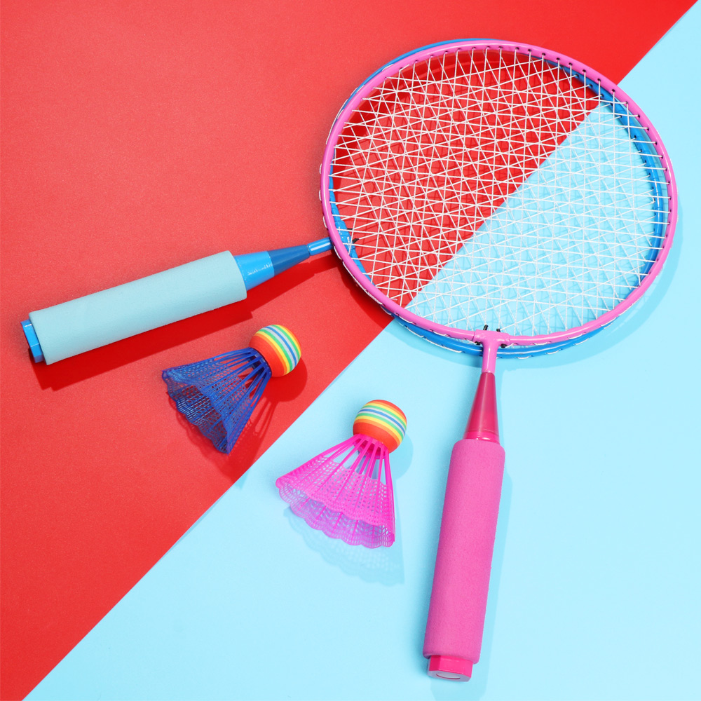 1 sæt holdbar letvægts børnebadmintonketsjer ketsjer sportsfjerbold børnelegetøj udendørs spil underholdning tilbehør