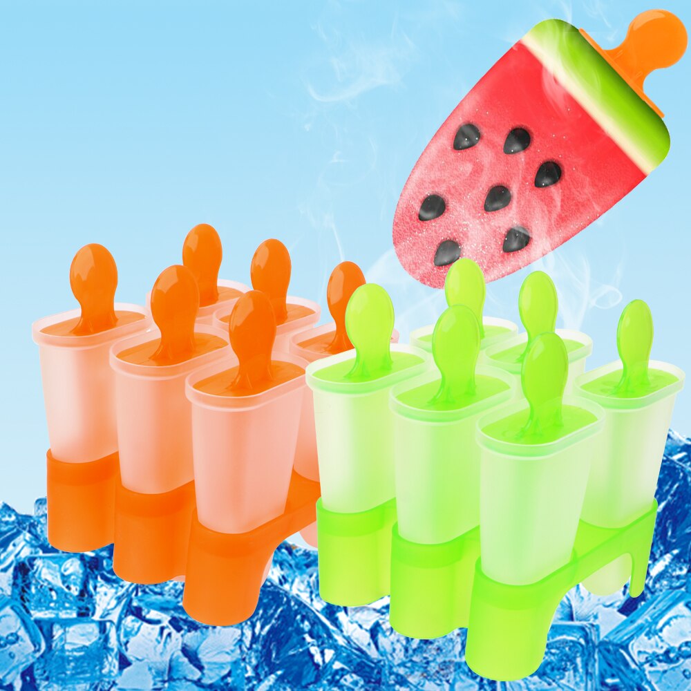 HILIFE 6 Holes Silicone Ice Cream Tubs DIY Ice Cream Tools Frozen Ice Cube MoldsSummer Cool Ice Moulds Kitchen Tools
