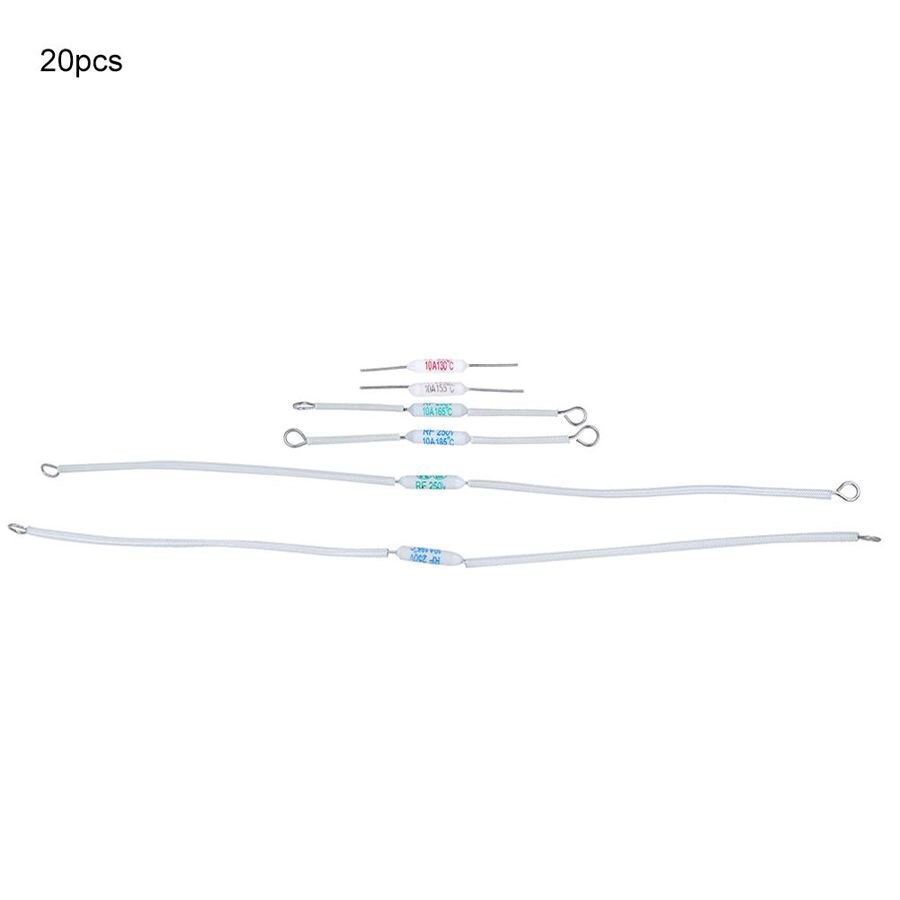 Fusível térmico cerâmico da temperatura do corte do fusível de 20 pces 250v 10a rf para o fusível cerâmico dos aparelhos