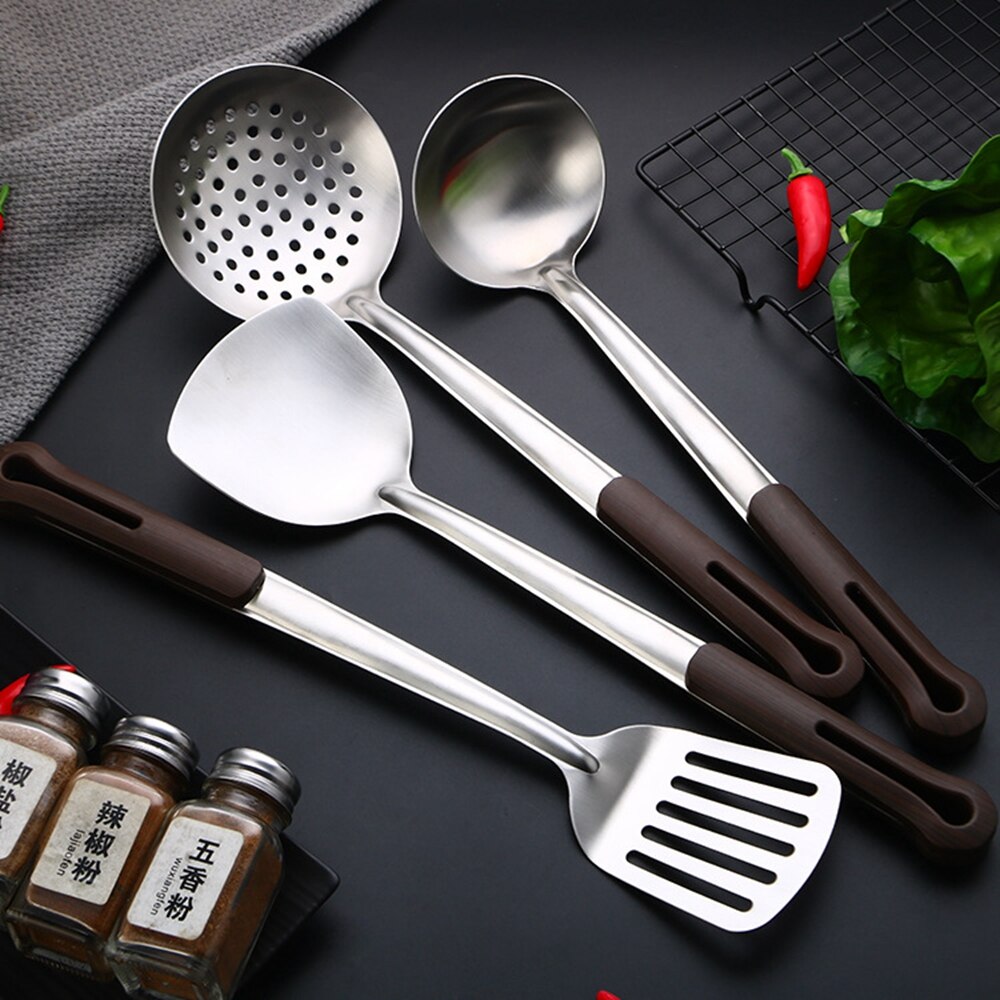 Spatula Cooking Utensils Stainless Steel Household Full Set of Colander Kitchen Utensils Kitchen Spoon Cooking Shovel Soup Spoon