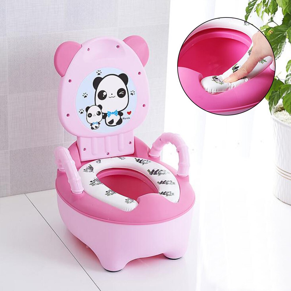 Orinal portátil con forma de Panda para niños, orinal con asiento de entrenamiento, urinario para niños, inodoro cómodo para niños, orinal de viaje para niños: PJ3452AP