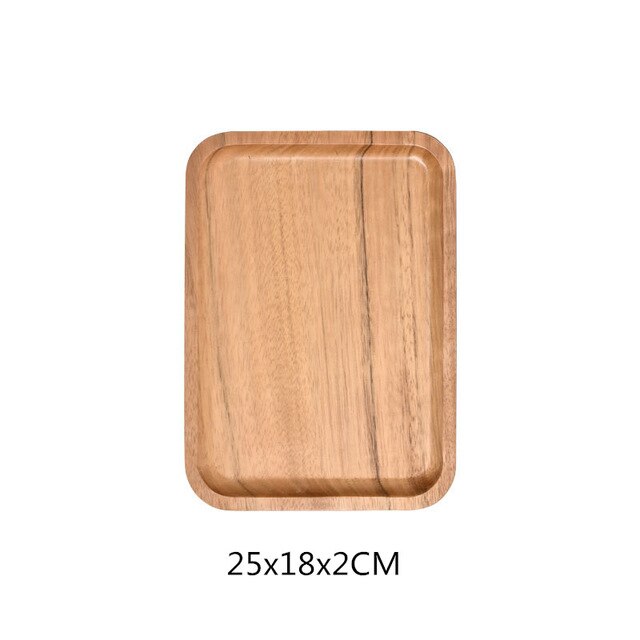 Brood houten bord japanse rechthoekige houten pan bord fruitschaal schotel theeblad dessert diner: 25 18 2cm