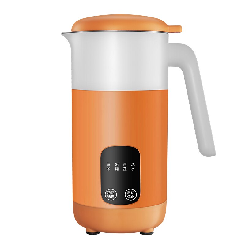 220V Protable Soybean Milk Machine Cytoderm Breaking Maker Multi-function Cooking Machine Filter-free Automatic heating Soy milk: Orange / US