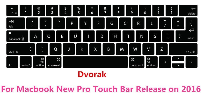 US/ue silikonowy Colemak Dvorak francuski hebrajski klawiatura pokrywa skóry dla Macbook 2017 nowy Pro 13 "A1706 15" A1707 z dotykowym paskiem