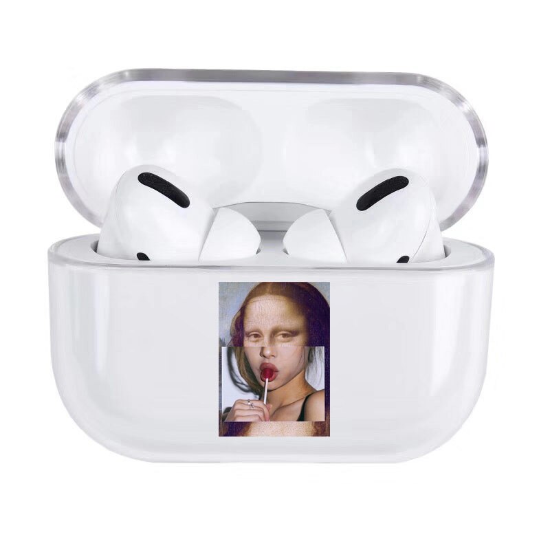 Estuche rígido con patrón de arte abstracto para Airpods Pro ESTUCHE DE LUJO transparente para auriculares Bluetooth estuche protector para fundas Air pods 3/2: for AirPods Pro 12