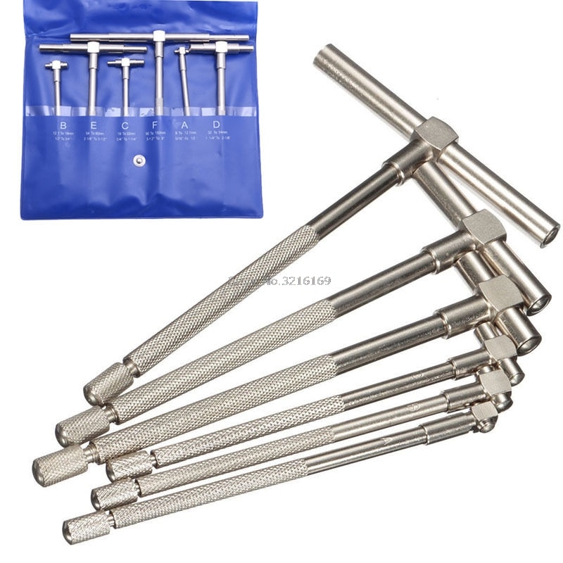 For 6Pcs/Set Telescopic Gauge Set Micrometer Measurement Bore Engineers Kits 8-150mm
