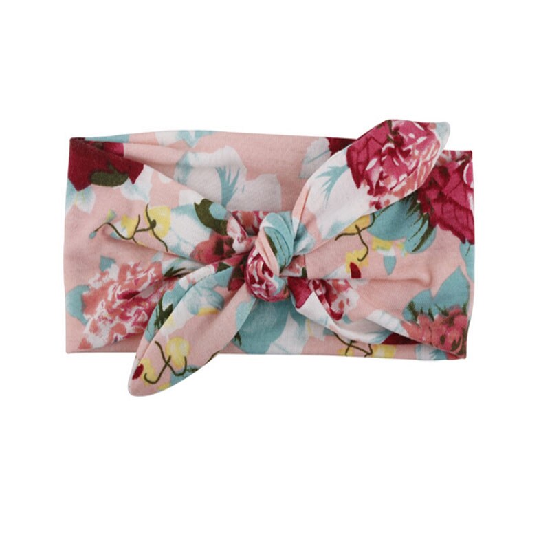 Bandeau élastique en coton pour bébé fille, Turban extensible, fleur lapin, couvre-chef, accessoires pour cheveux,: Black