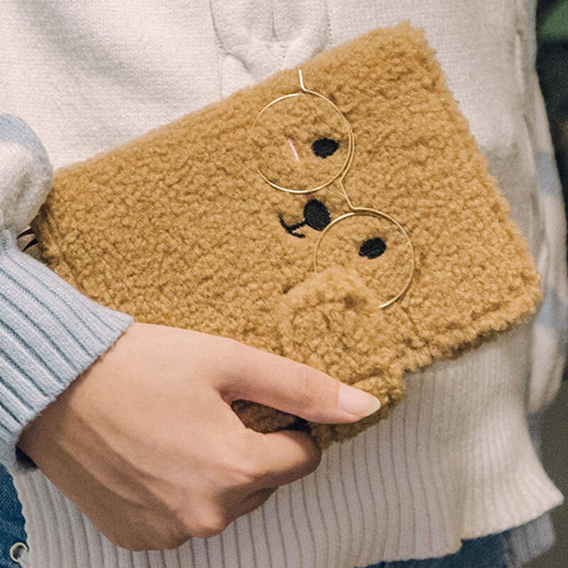 Kinbor Cashmere Cover Notebook Cute Bear A5 Handbook Diary A6 Student Notepad Ins Cute Wind Notebook Hand Book