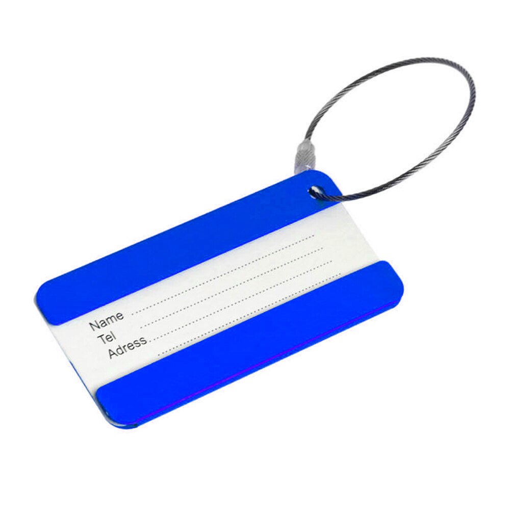 1 PC Reizen Bagage Label Riemen Koffer Naam ID Adres Tags Bagage Tags Travel Accessoires aluminium Funky: Blauw