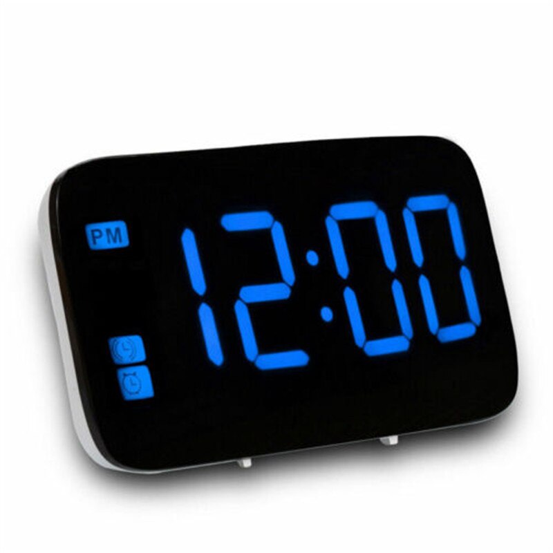 Font Digital LED Alarm Clock Big Screen Snooze Powered Voice Control LargeTime Home Decoration Clock