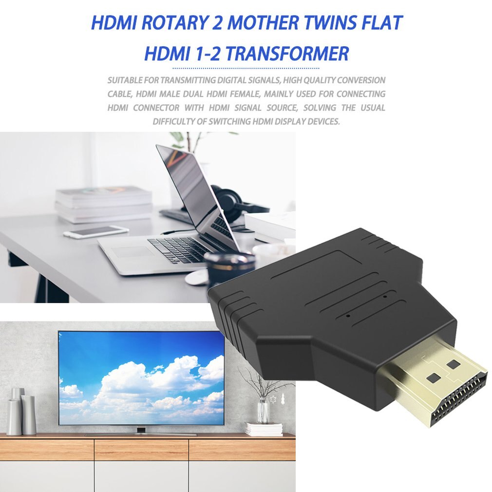 1080P 1 In 2 Hdmi Splitter Adapter Male Naar 2 Vrouwelijke Onversion Hoofd Adapter