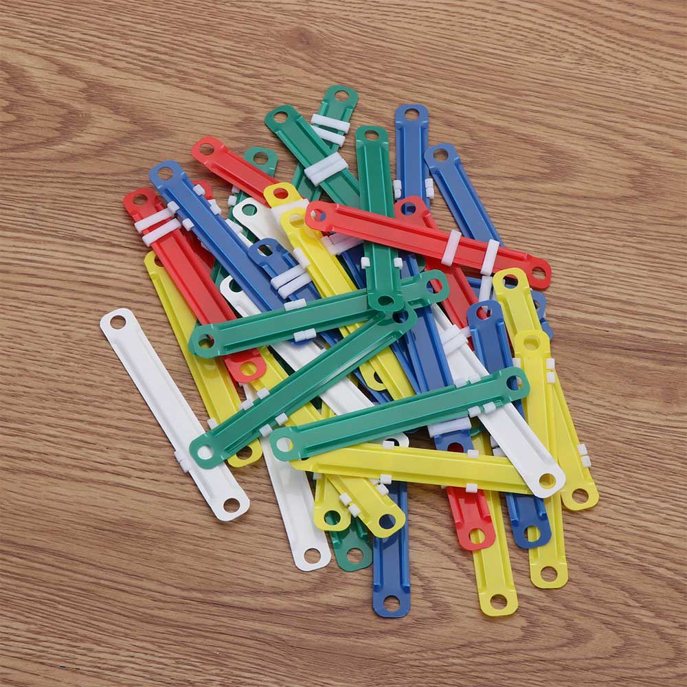 50PCs File Paper Binding Clip Two-Hole Loose-leaf File Folder Hinged Rings Document Fastener Office Document Storage Supplies