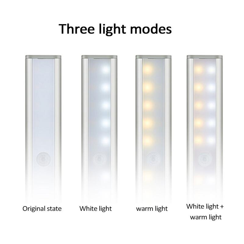 zoeson Motion Sensor USB ultradun licht LED-licht, 37 LED-lampen, kastverlichting, ingebouwde batterij, veiligheidsnachtlampje voor kast, kledingkast, keuken, slaapkamer (2 stuks/verpakking