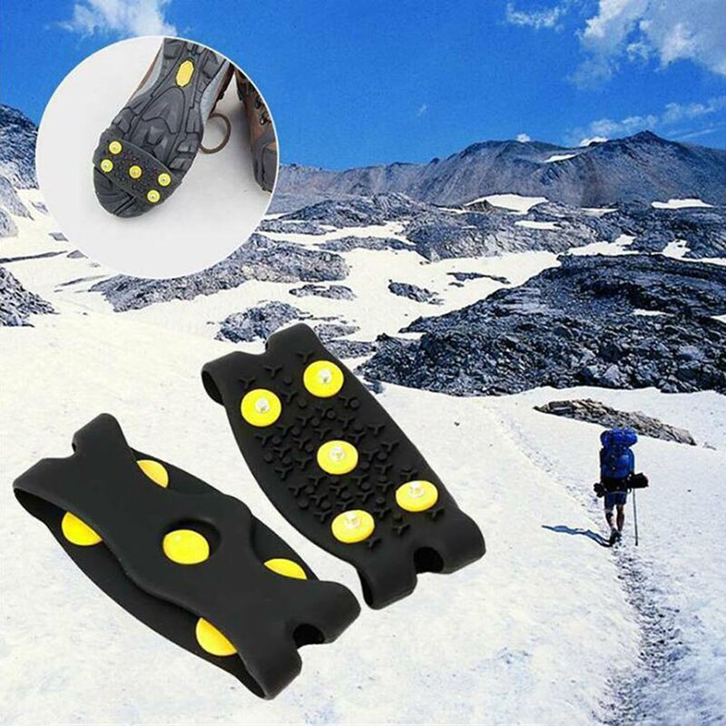 1 Paar Antislip Sneeuw Schoen Spikes Winter Antislip Ijs Grips Cleats Stijgijzers Klimmen Outdoor Schoenen Cover Stijgijzers