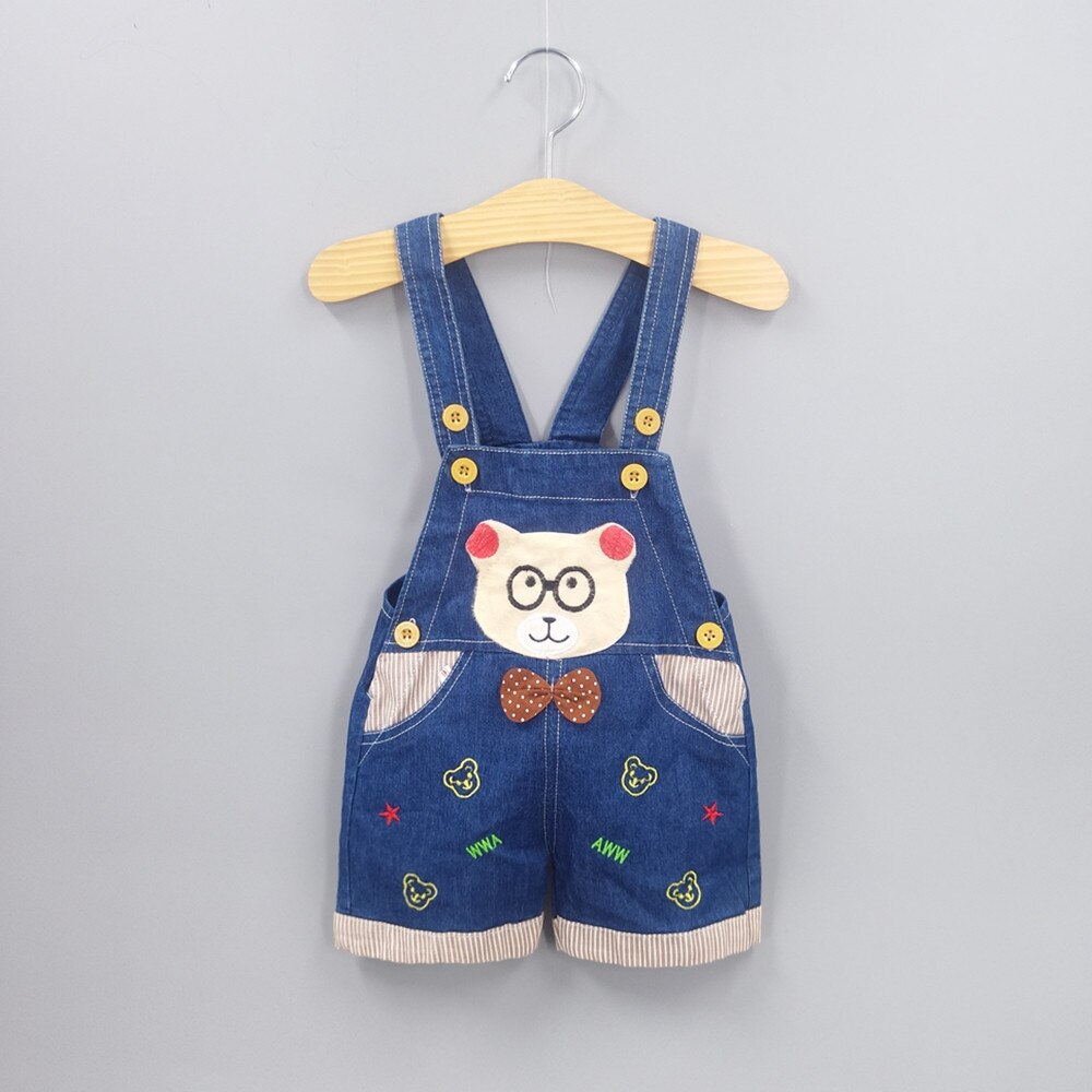 9 M-3 T Baby Jongens Meisjes Denim Korte Overalls Voor Zomer Baby Peuter Kids Jeans Rompertjes Leuke Hond jumpsuit Voor Kind Kleding