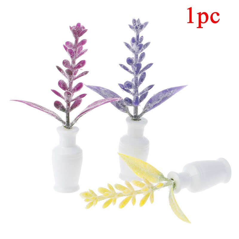 1pc 1:12 Dollhouse Miniature DIY Potted Plant Pot Green Leafed Plant Garden Decoration Dollhouse Collection Kids' Toys: E